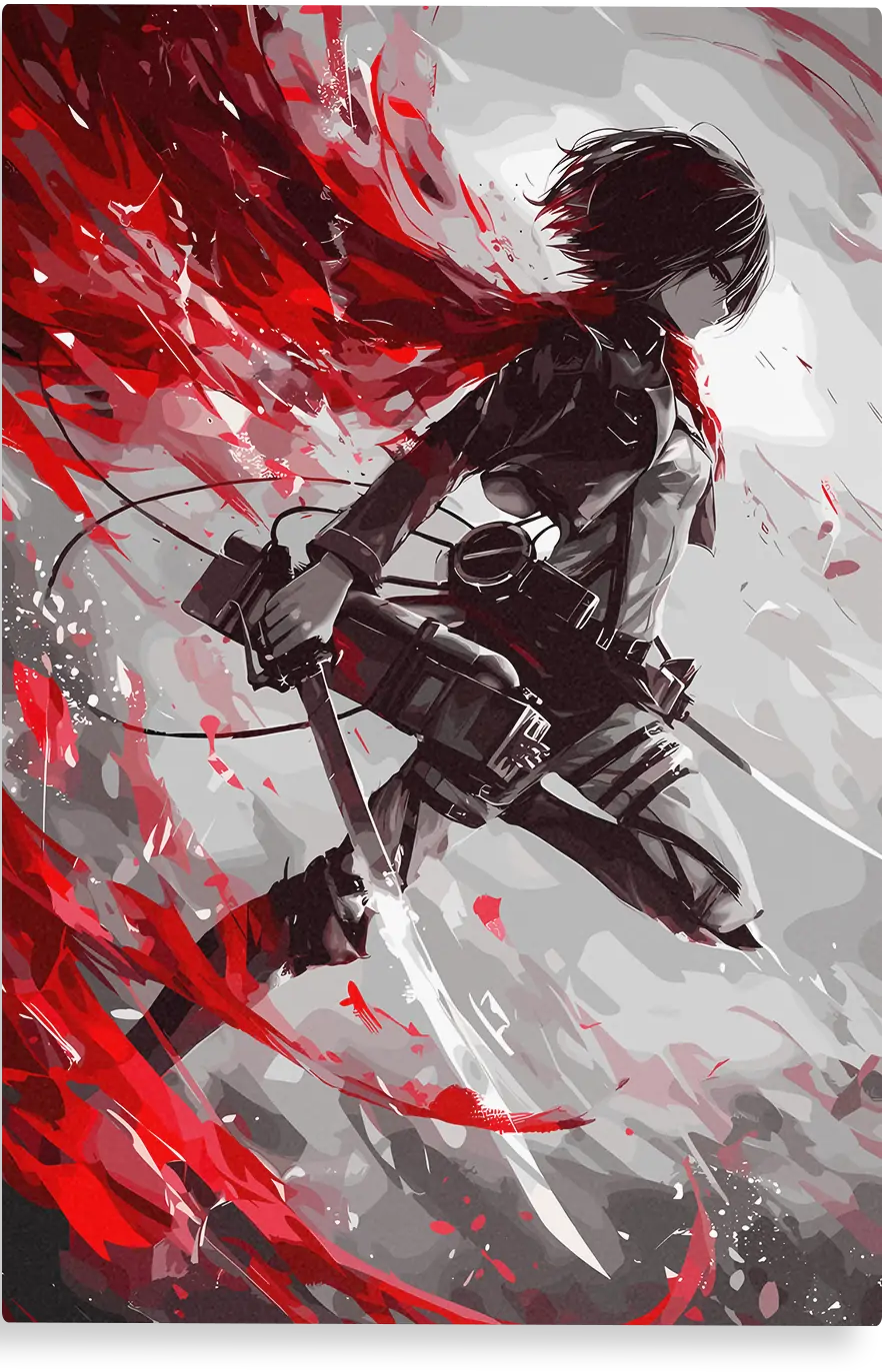 16x24 inch Geekozi anime poster featuring a striking red-caped character design with intricate details.