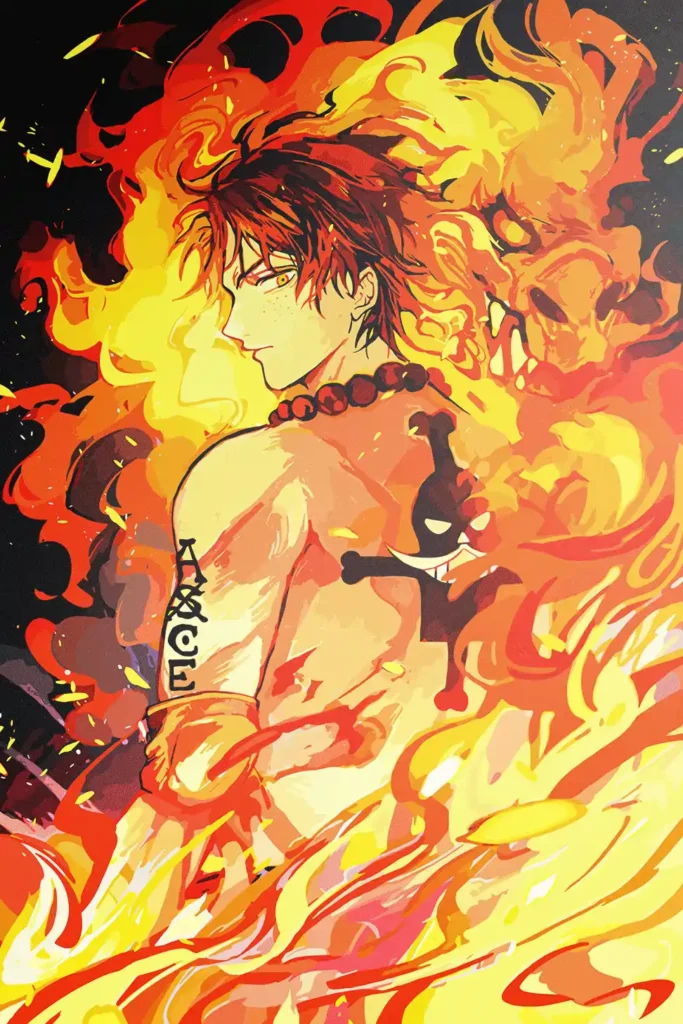 Ace One Piece Original Image Deluxe Metal Poster