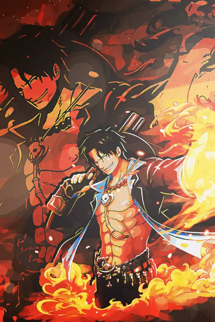 Ace One Piece Original Image Outstanding Metal Wall Art Poster
