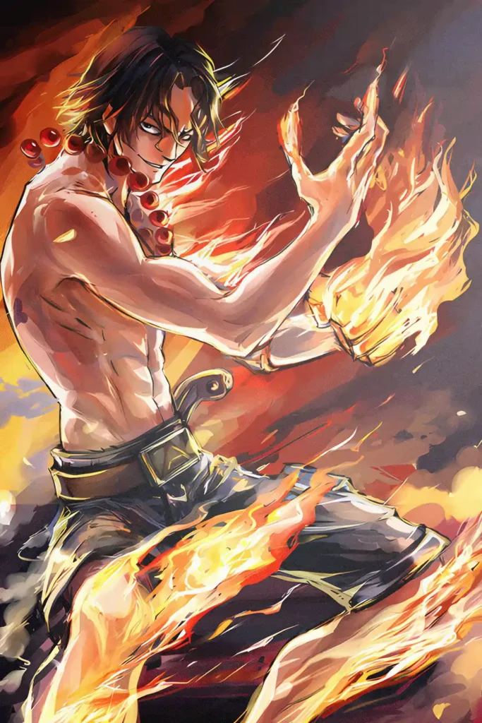 Ace One Piece Original Image Premium Metal Poster