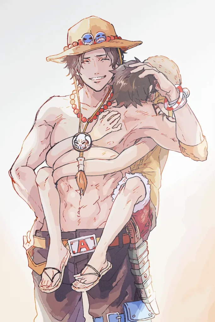 Ace and Luffy One Piece Original Image Outstanding Printed Metal Poster
