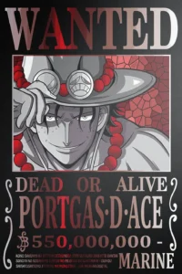 Ace Wanted Poster One Piece Original Image High Quality Printed Metal Wall Art