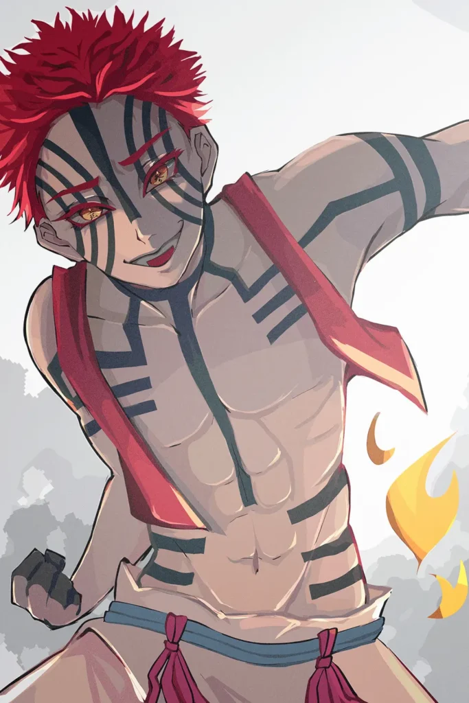 Akaza Demon Slayer Original Image Aluminium Metal Poster