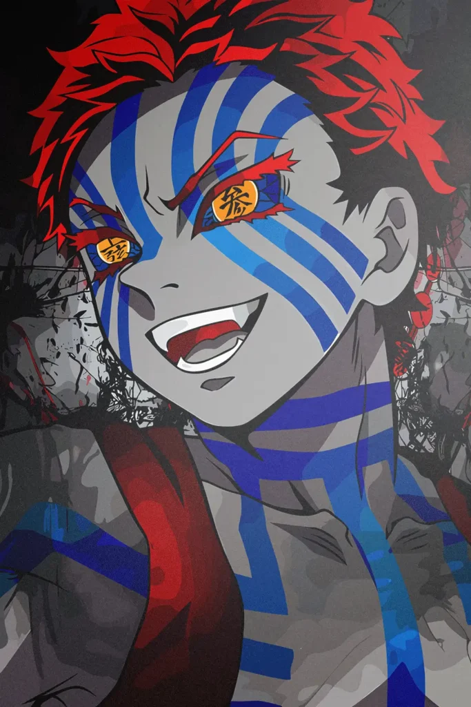 Akaza Demon Slayer Original Image Distinctive Metal Print Poster