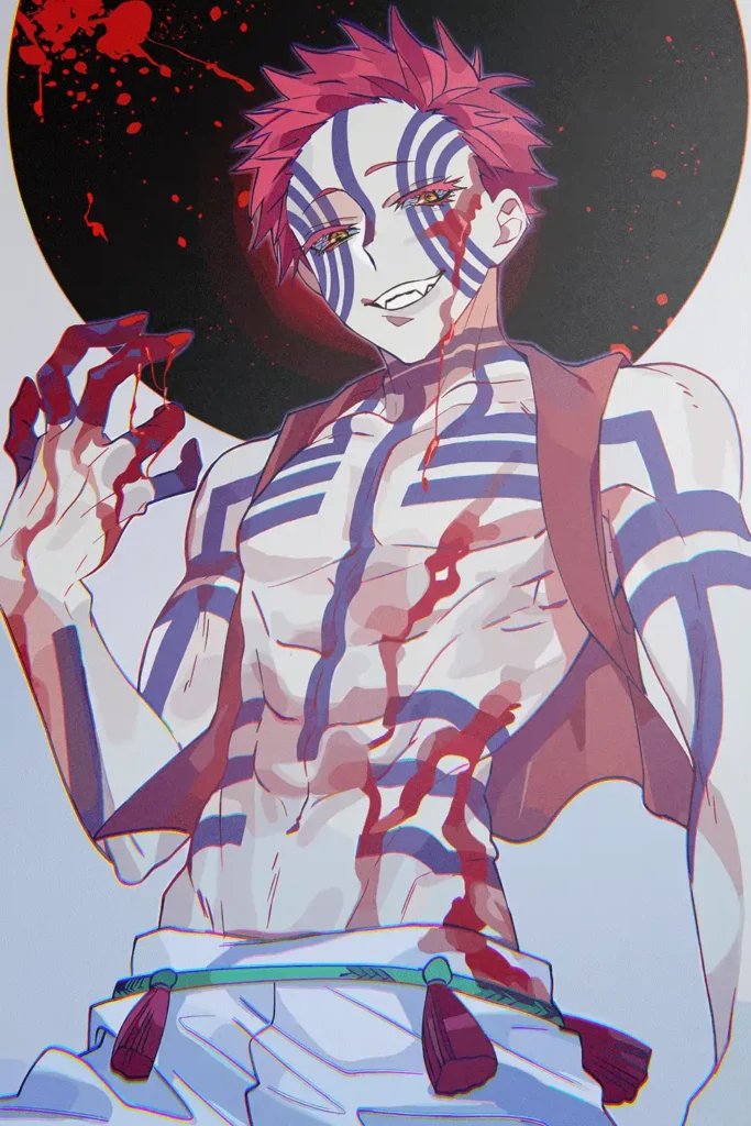 Akaza Demon Slayer Original Image Exquisite Metal Poster