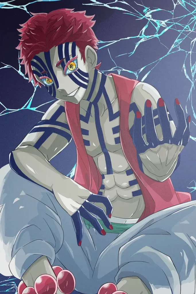 Akaza Demon Slayer Original Image High Quality Aluminium Printed Metal Poster