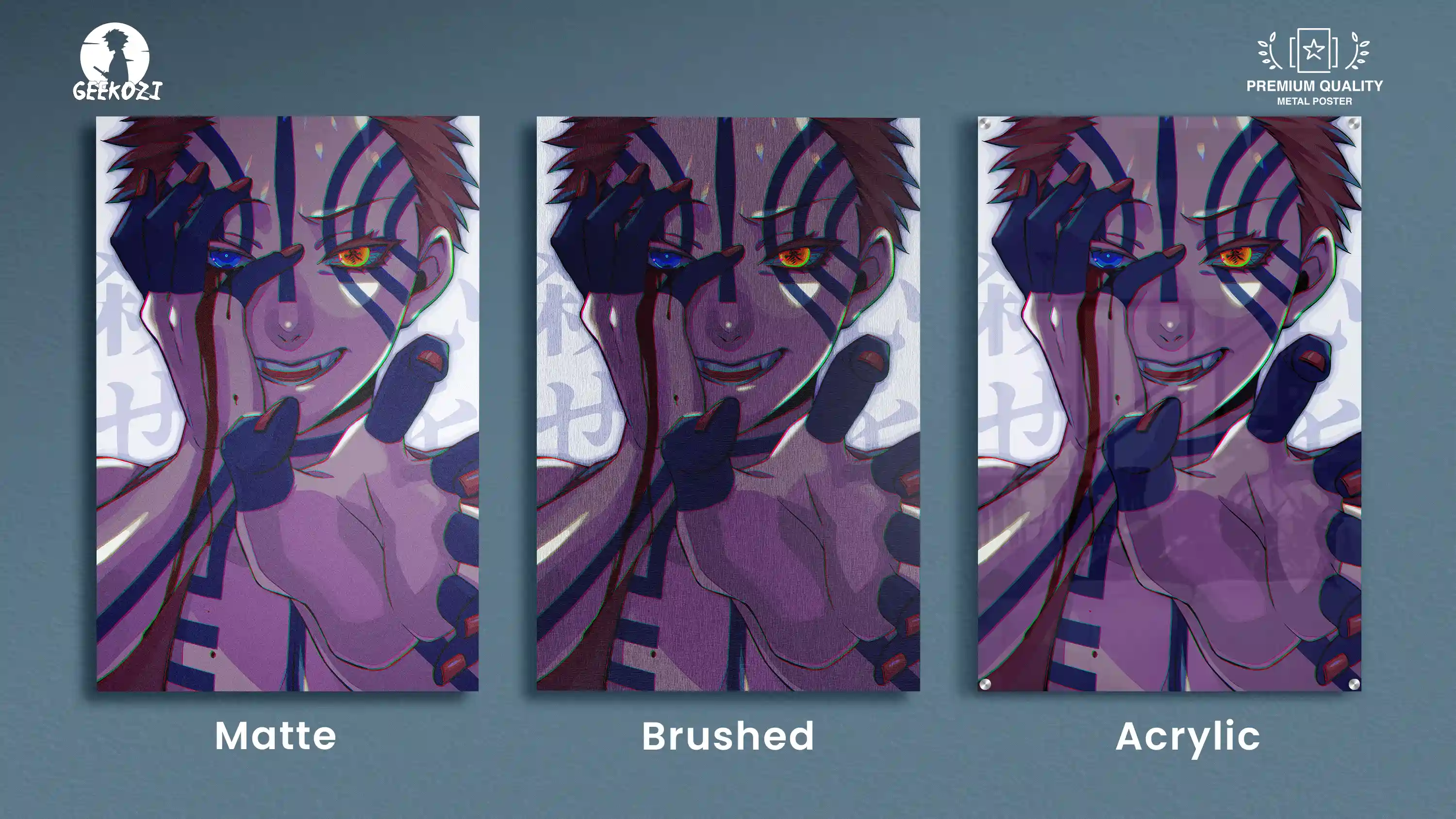 Akaza Demon Slayer All Product Types High Quality Printed Metal Poster