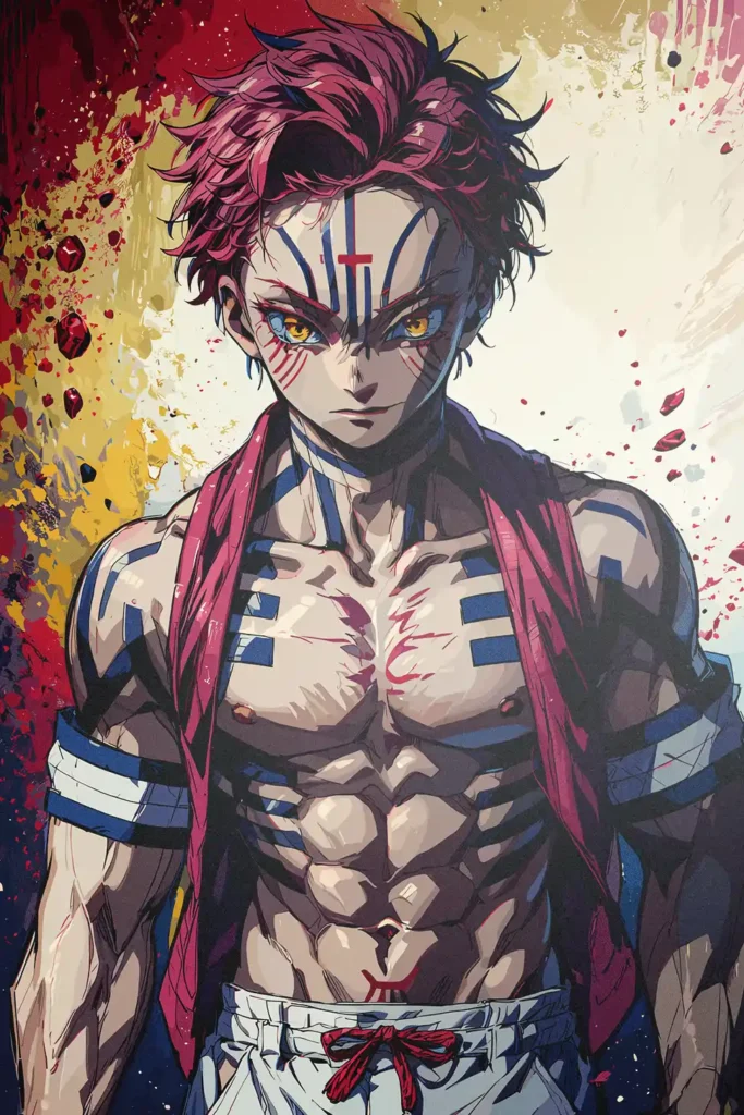 Akaza Demon Slayer Original Image Metal Poster