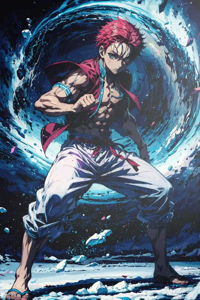 Akaza Demon Slayer Original Image Metal Print Poster