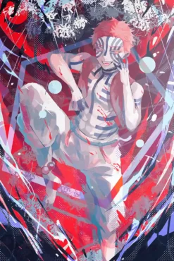 Akaza Demon Slayer Mesmerizing Smug Grin Metal Wall Art Poster