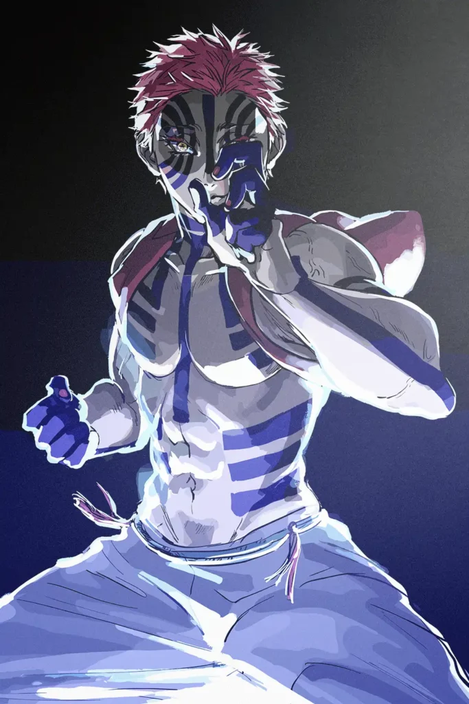 Akaza Demon Slayer Original Image Stellar Metal Poster