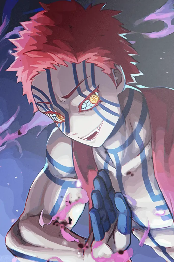Akaza Demon Slayer Original Image Unique Printed Metal Poster
