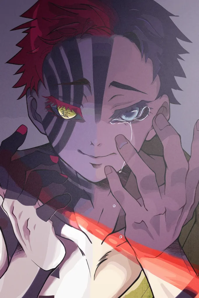 Akaza Duality Demon Slayer Original Image Metal Wall Poster