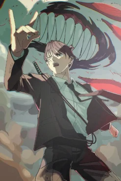 Aki Hayakawa Chainsaw Man Urgent Fox Devil Summon Bespoke Metal Print Poster