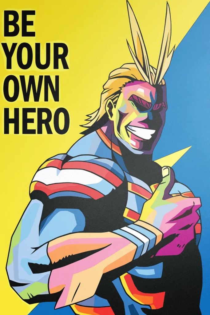 All Might My Hero Academia Original Image Bespoke Metal Print Poster