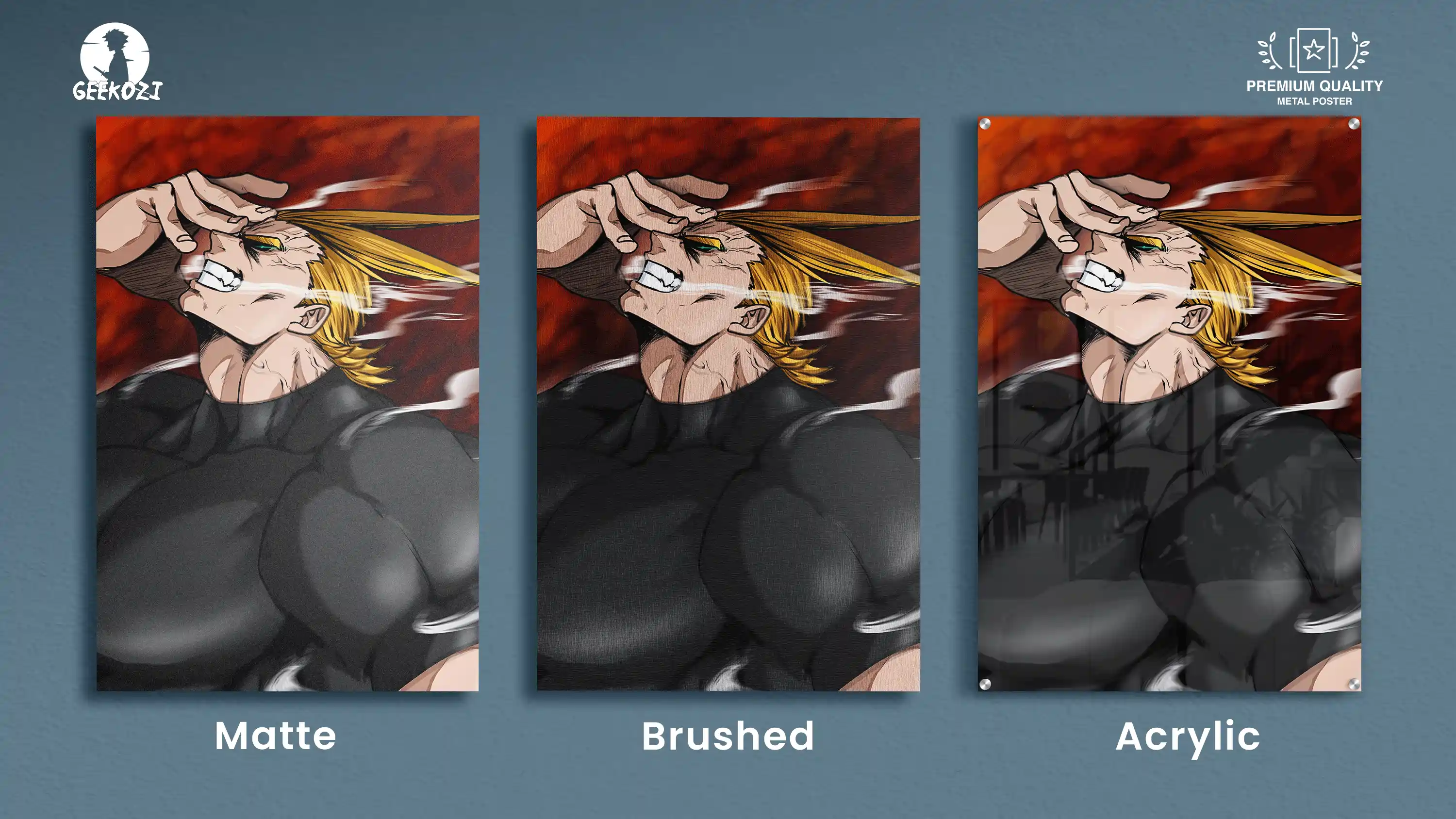 All Might My Hero Academia All Product Types Bespoke Metal Wall Poster