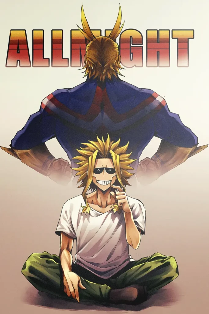 All Might My Hero Academia Original Image Bespoke Printed Metal Poster
