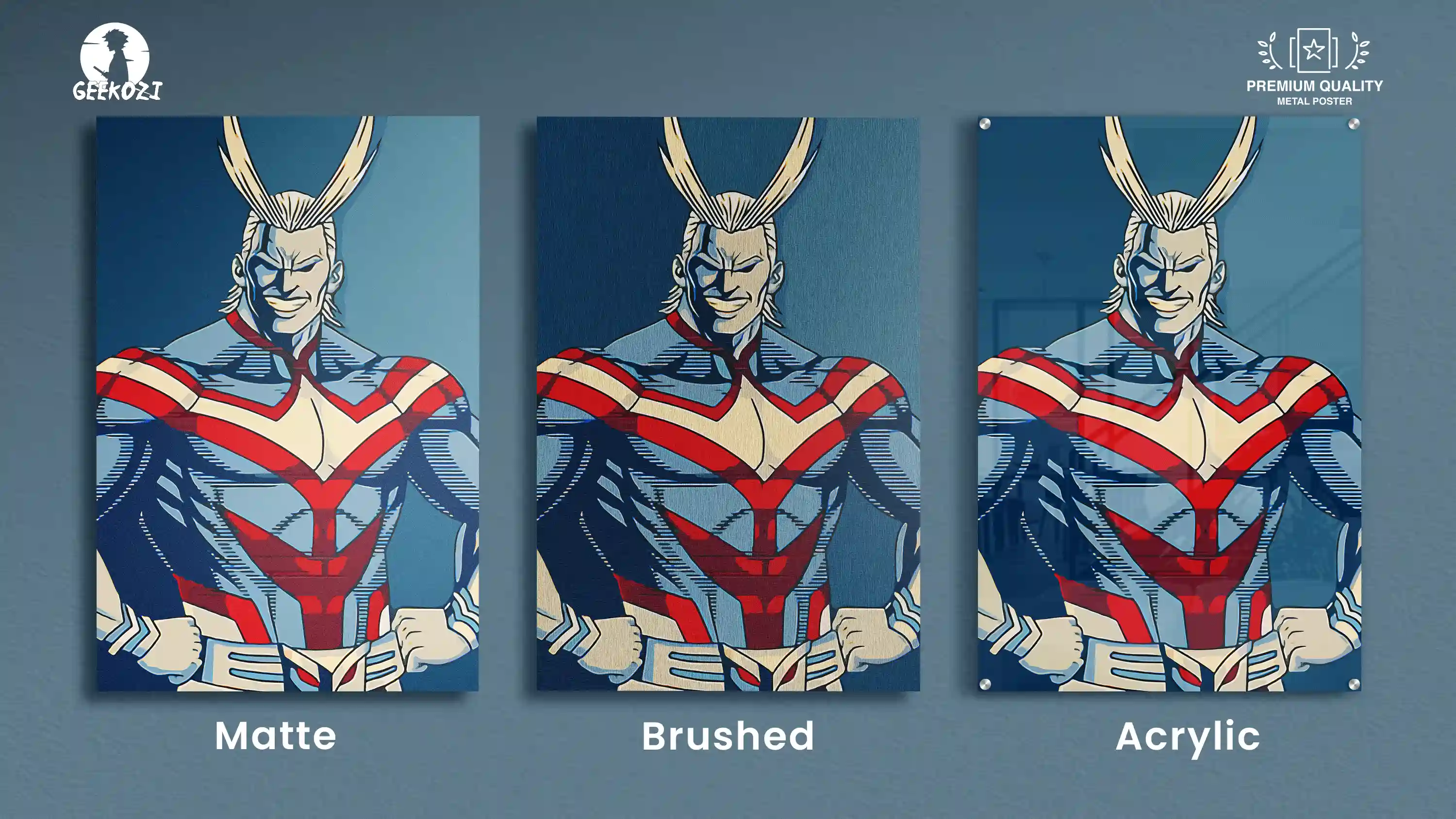 All Might My Hero Academia All Product Types Deluxe Metal Poster