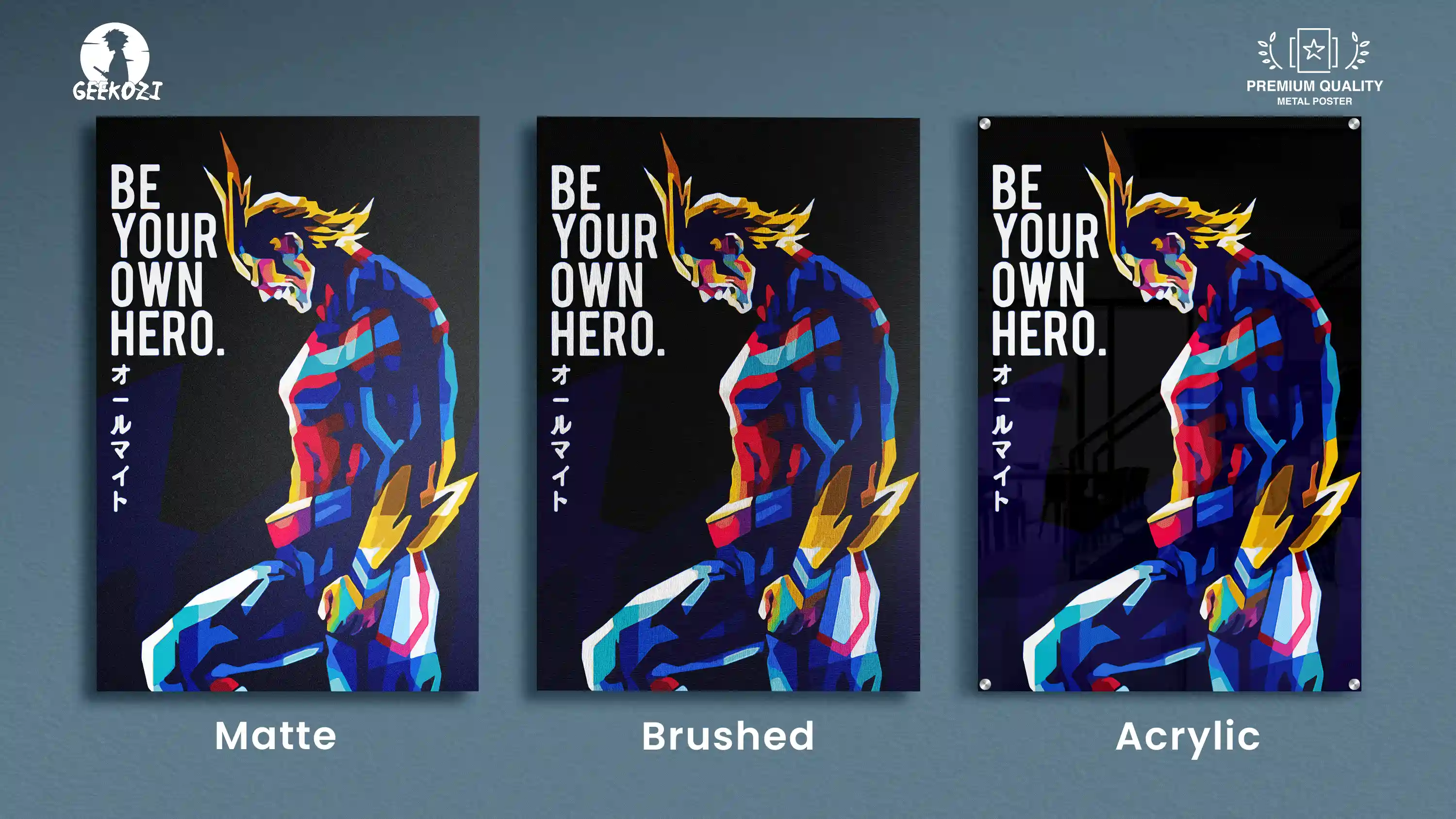 All Might My Hero Academia All Product Types Deluxe Printed Metal Wall Art