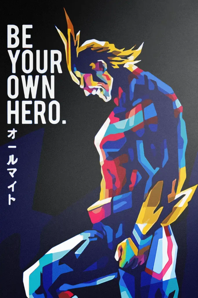 All Might My Hero Academia Original Image Deluxe Printed Metal Wall Art