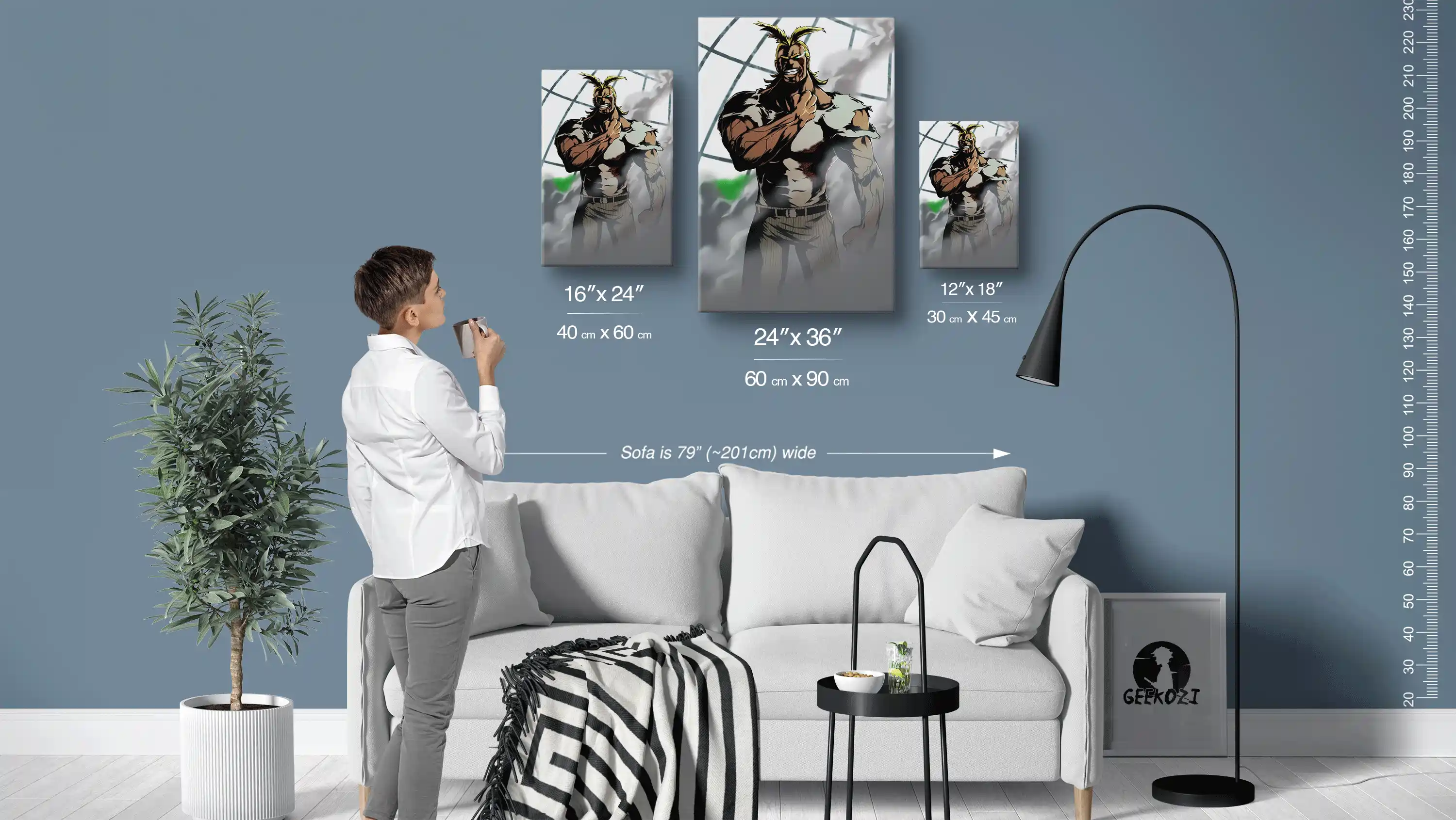 All Might My Hero Academia Size Guide Exclusive Metal Poster