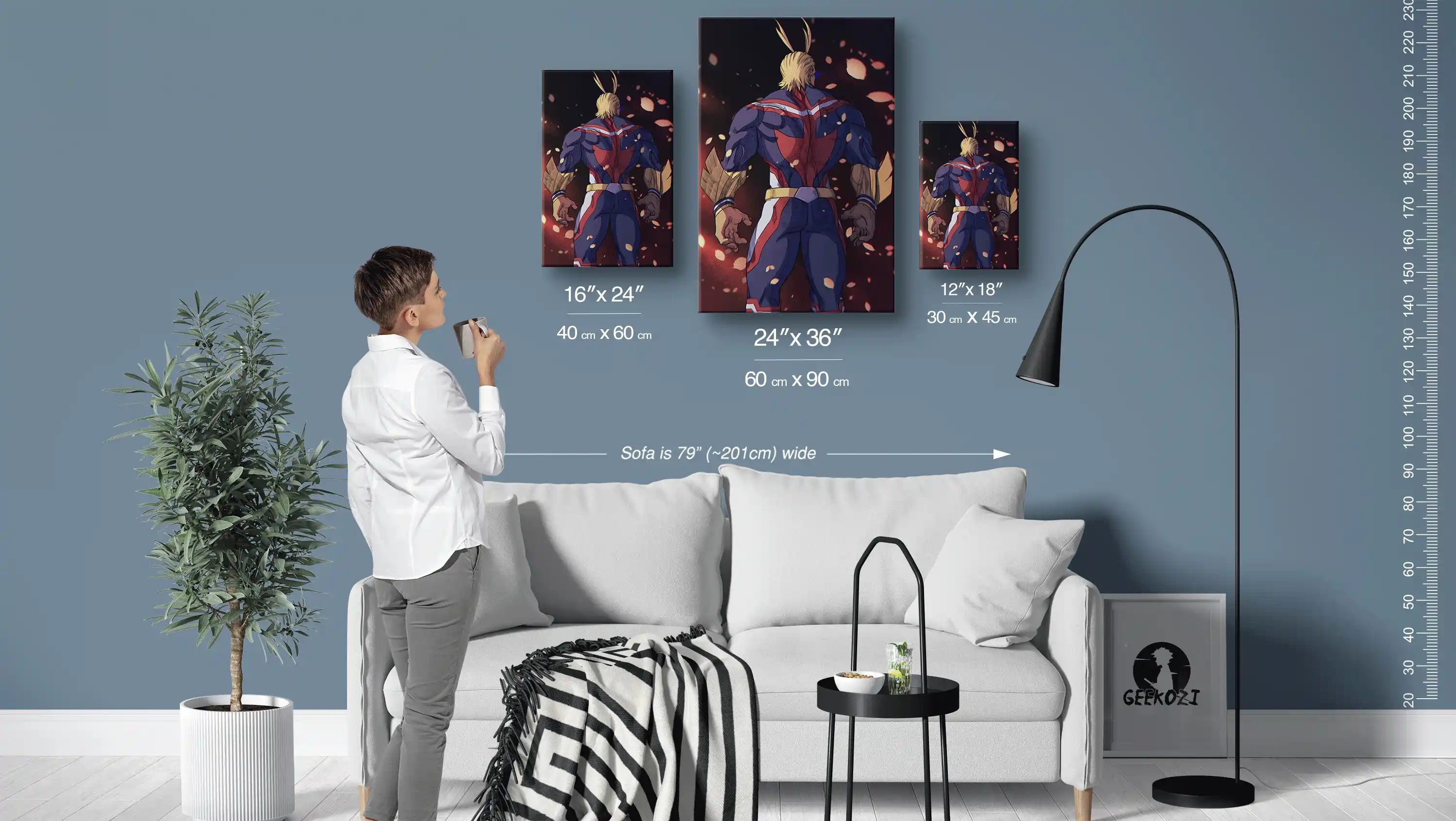 All Might My Hero Academia Size Guide Exclusive Metal Print