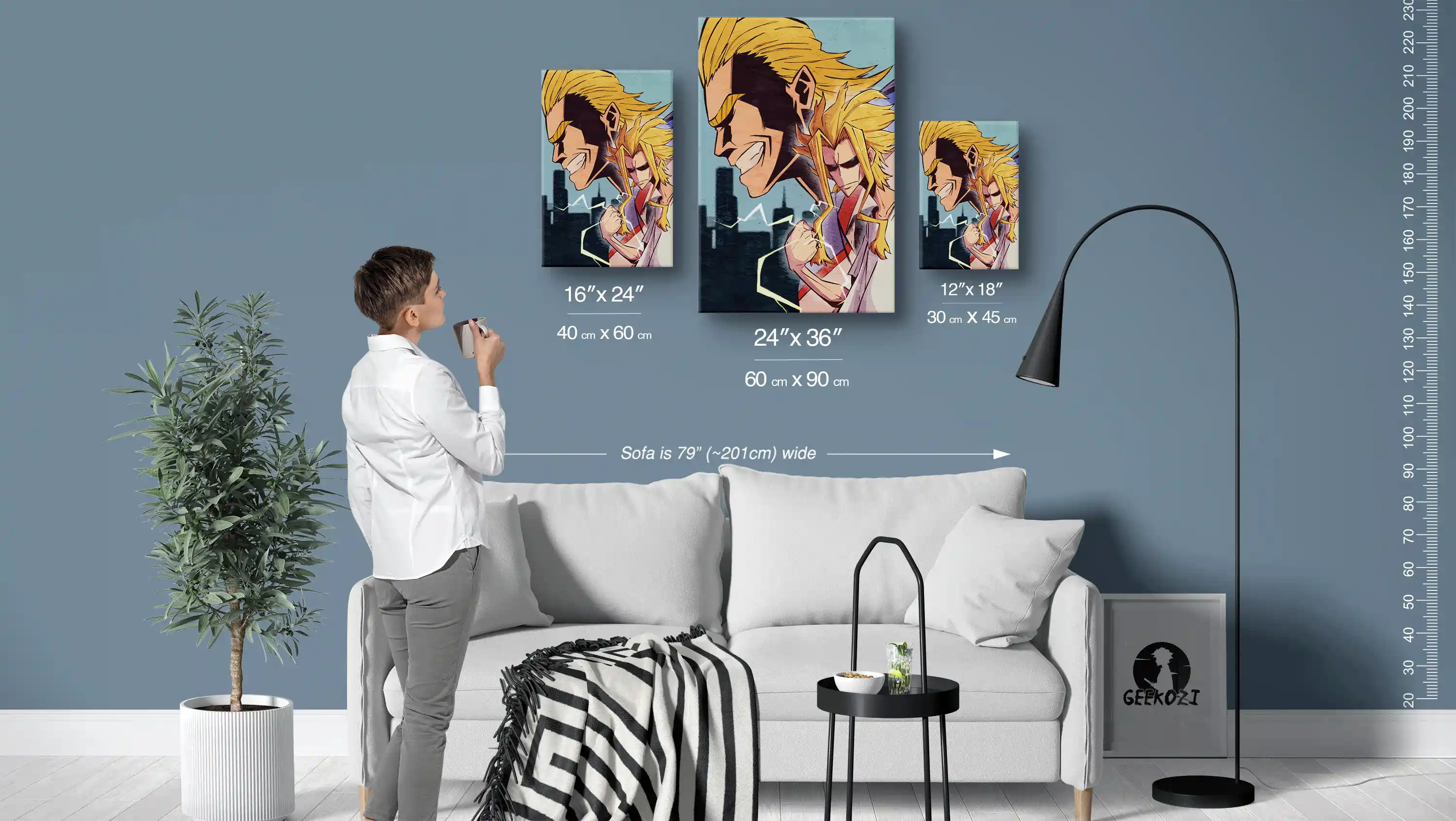 All Might My Hero Academia Size Guide Exquisite Metal Poster