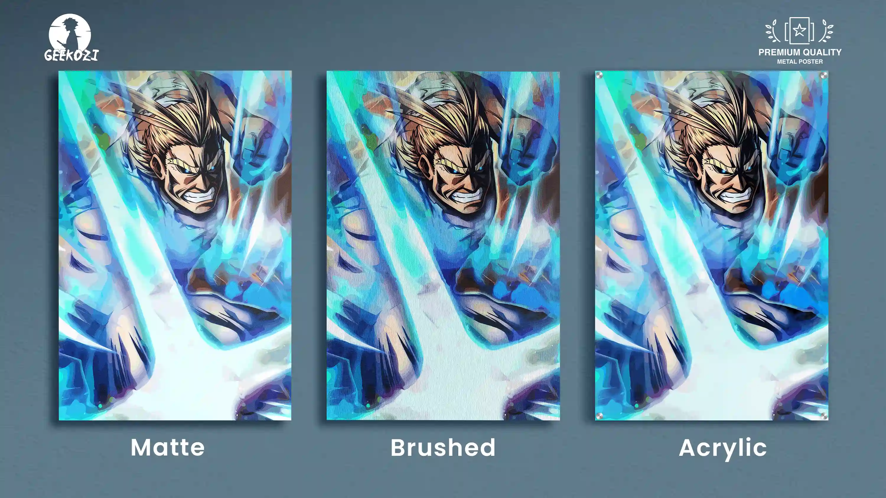 All Might My Hero Academia All Product Types Exquisite Metal Print Wall Art