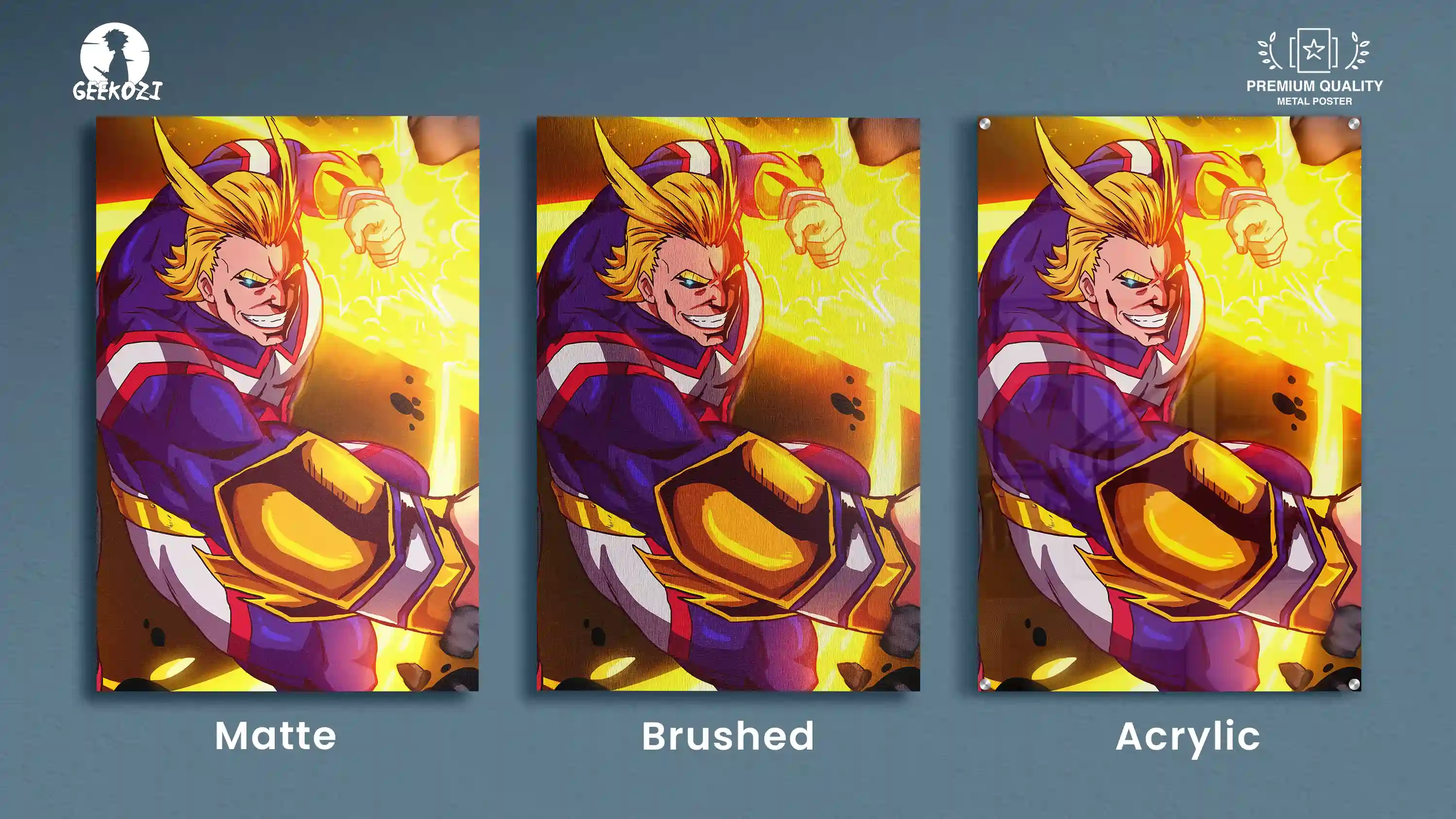 All Might My Hero Academia All Product Types Exquisite Metal Wall Art Poster