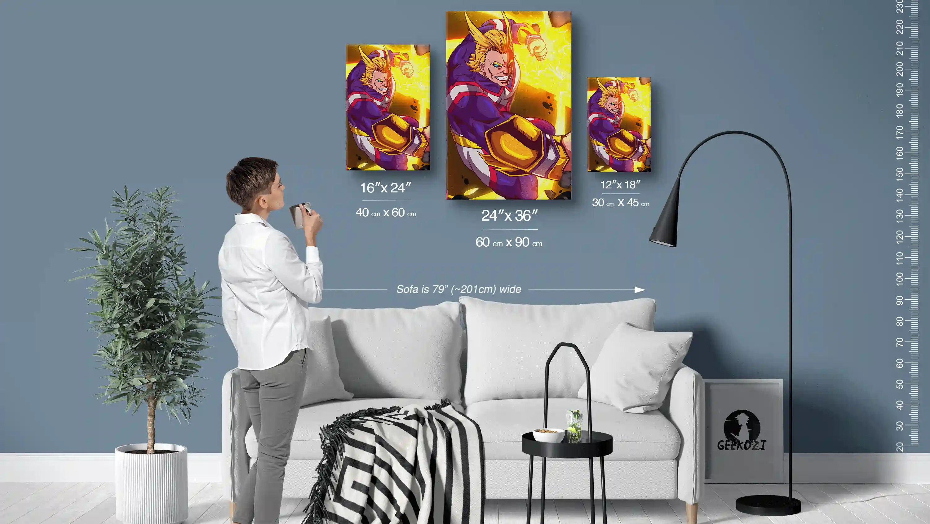 All Might My Hero Academia Size Guide Exquisite Metal Wall Art Poster