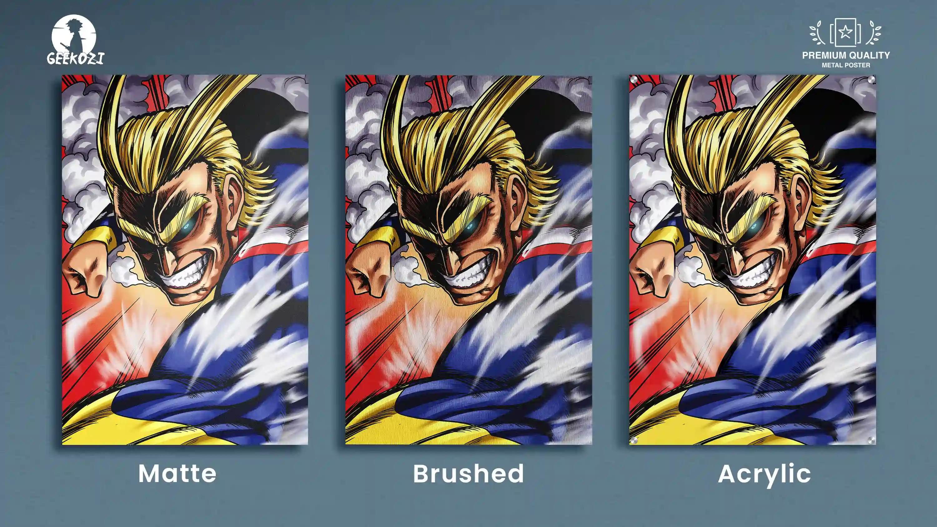 All Might My Hero Academia All Product Types Exquisite Printed Metal Wall Art
