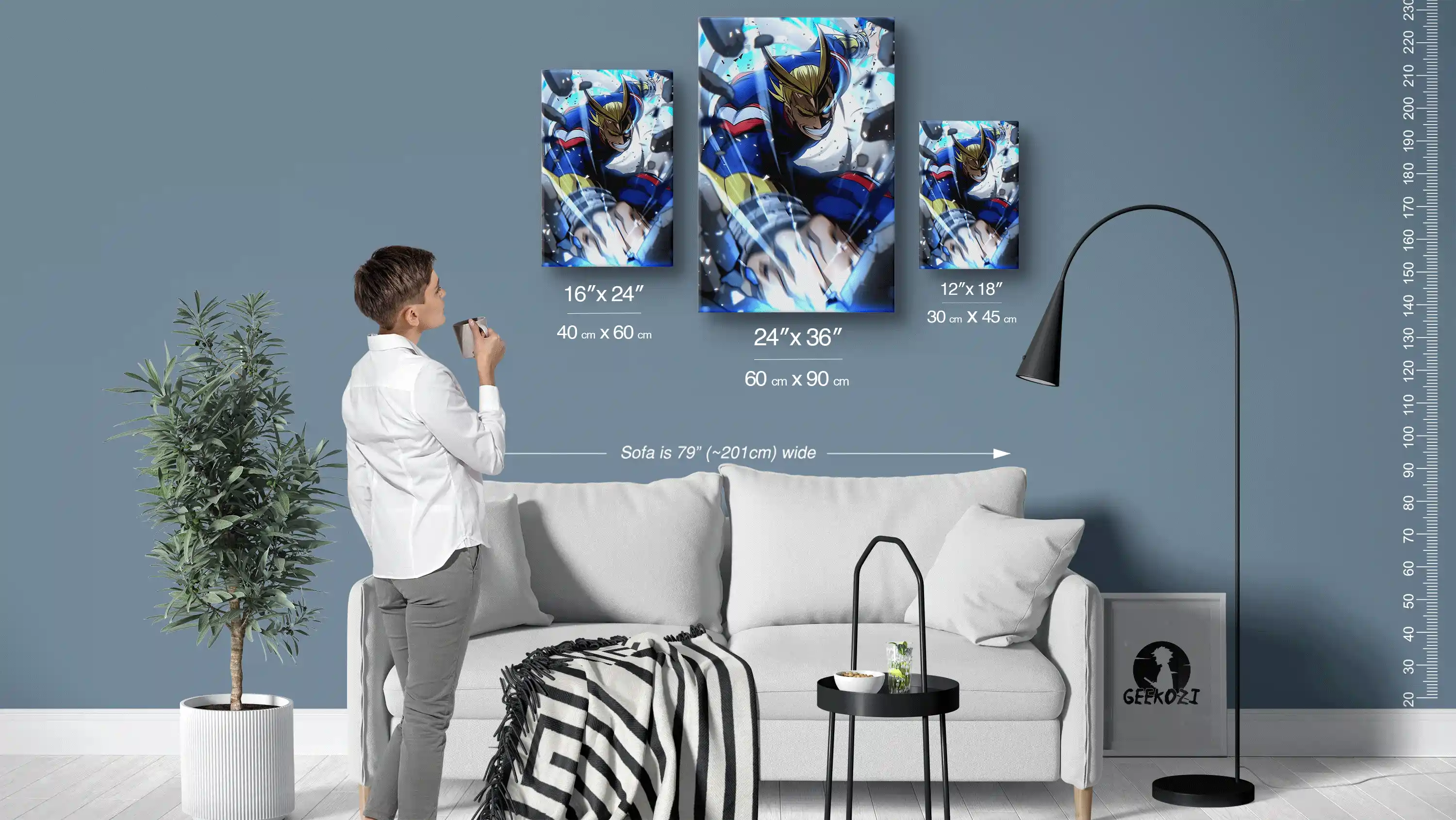 All Might My Hero Academia Size Guide High Quality Aluminium Printed Metal Poster