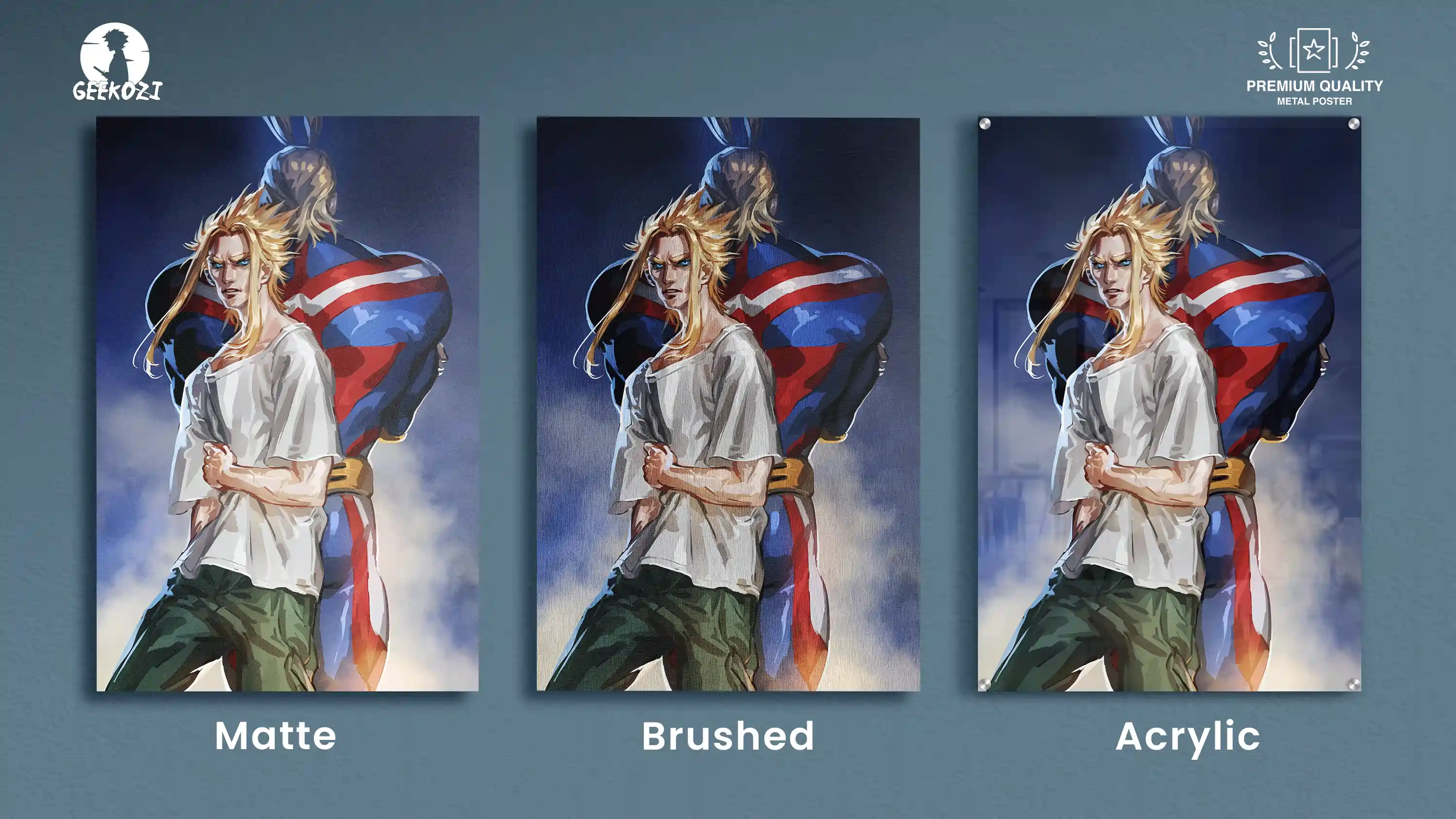 All Might My Hero Academia All Product Types High Quality Metal Print