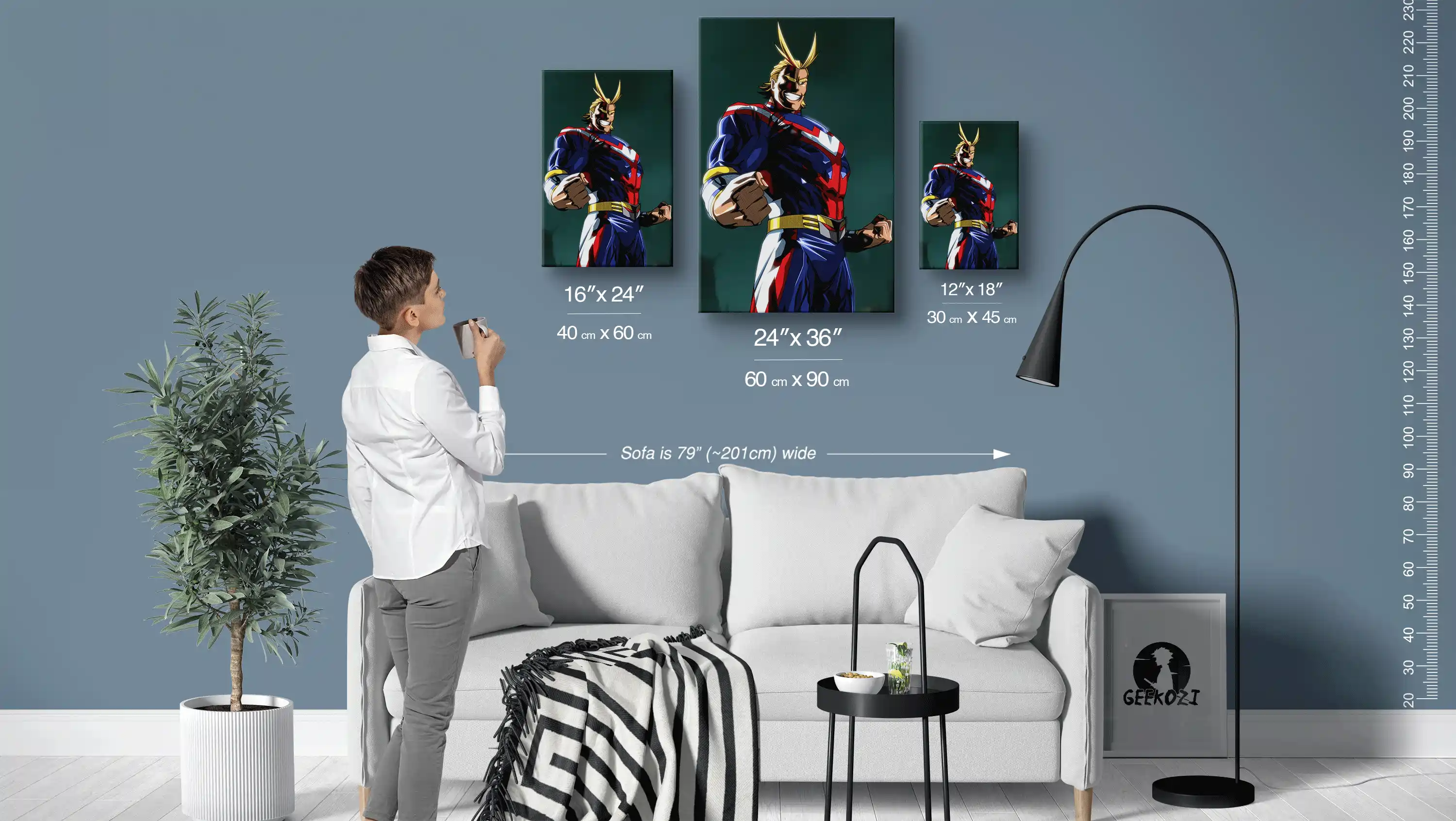 All Might My Hero Academia Size Guide High Quality Printed Metal Wall Art