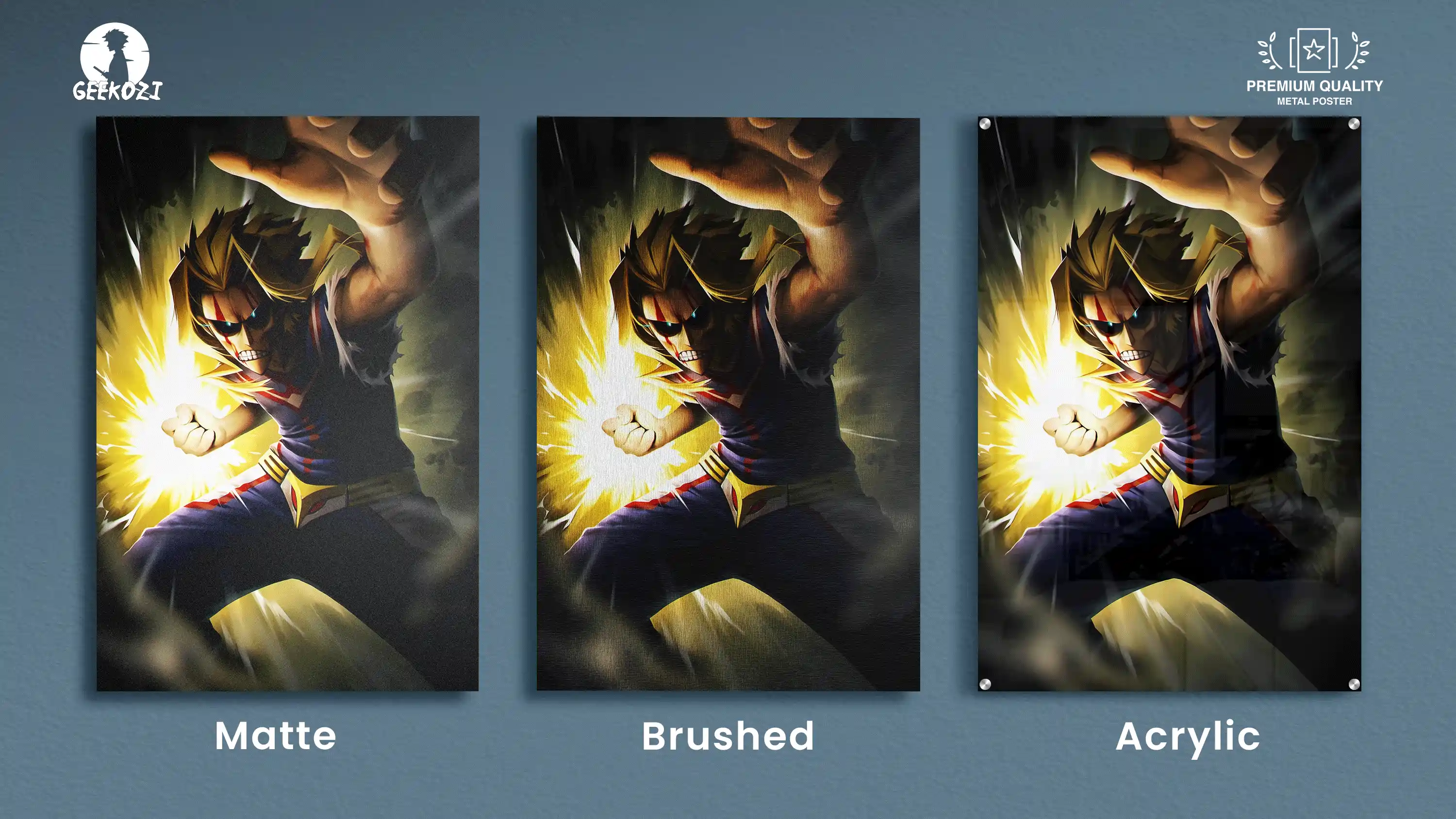 All Might My Hero Academia All Product Types Metal Print Wall Art