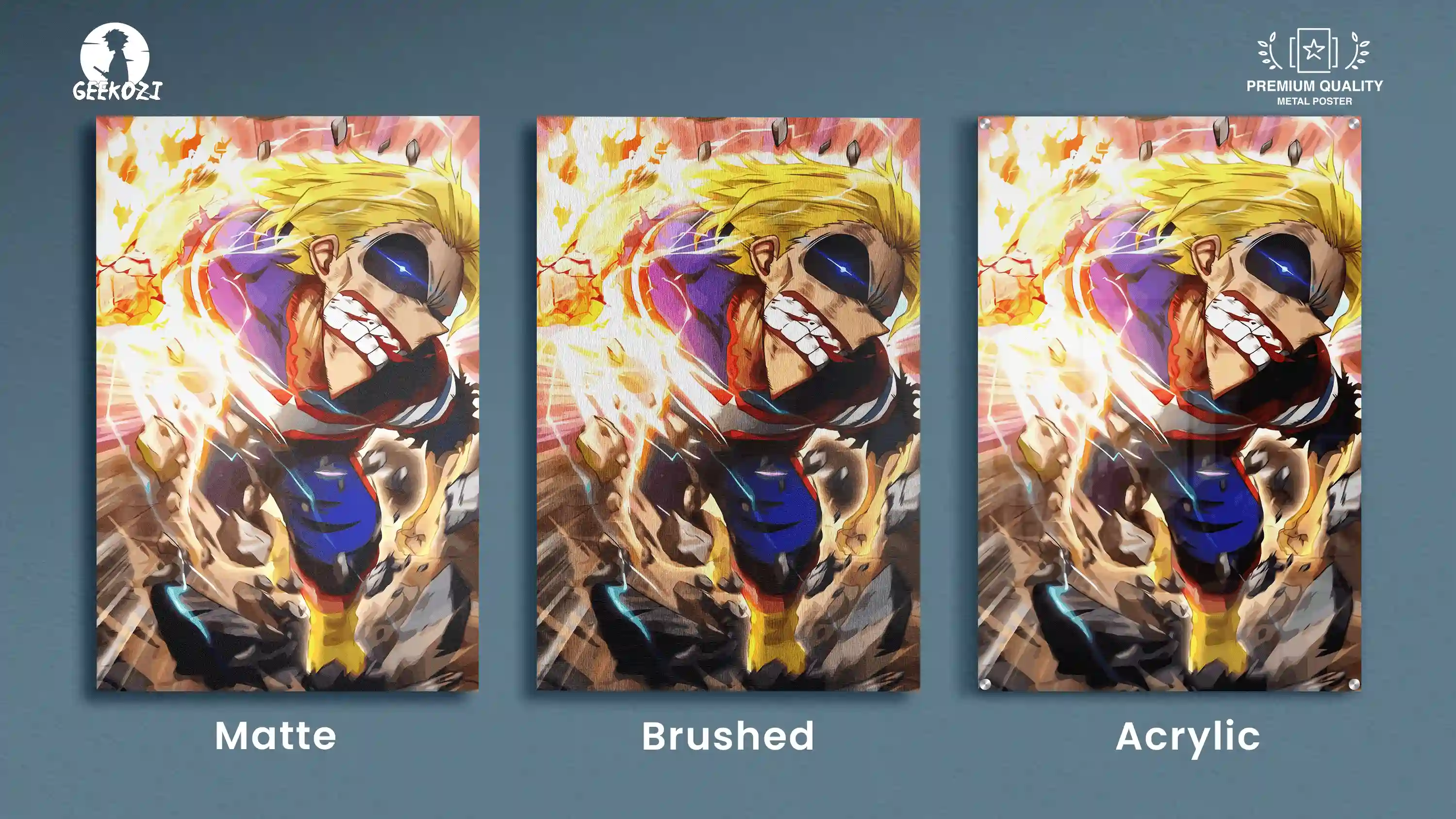 All Might My Hero Academia All Product Types Metal Wall Art Poster