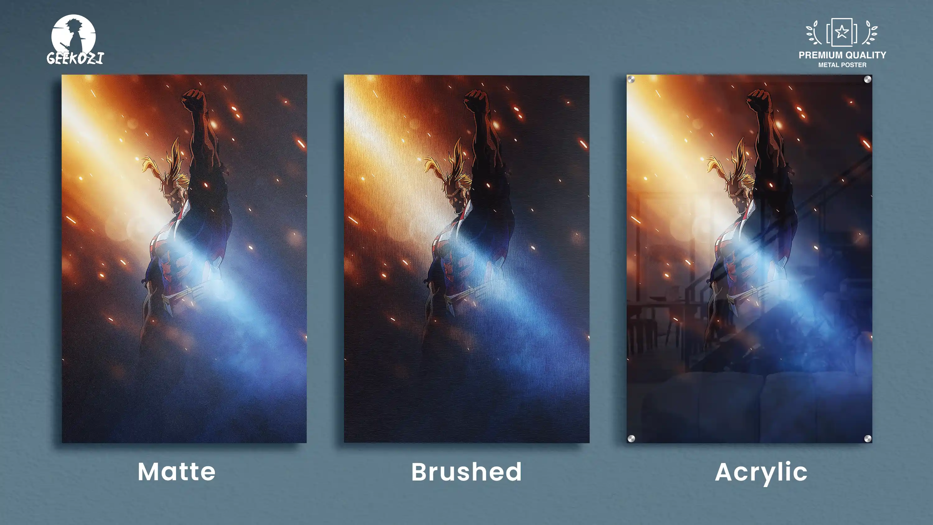 All Might My Hero Academia All Product Types Outstanding Metal Wall Art Poster