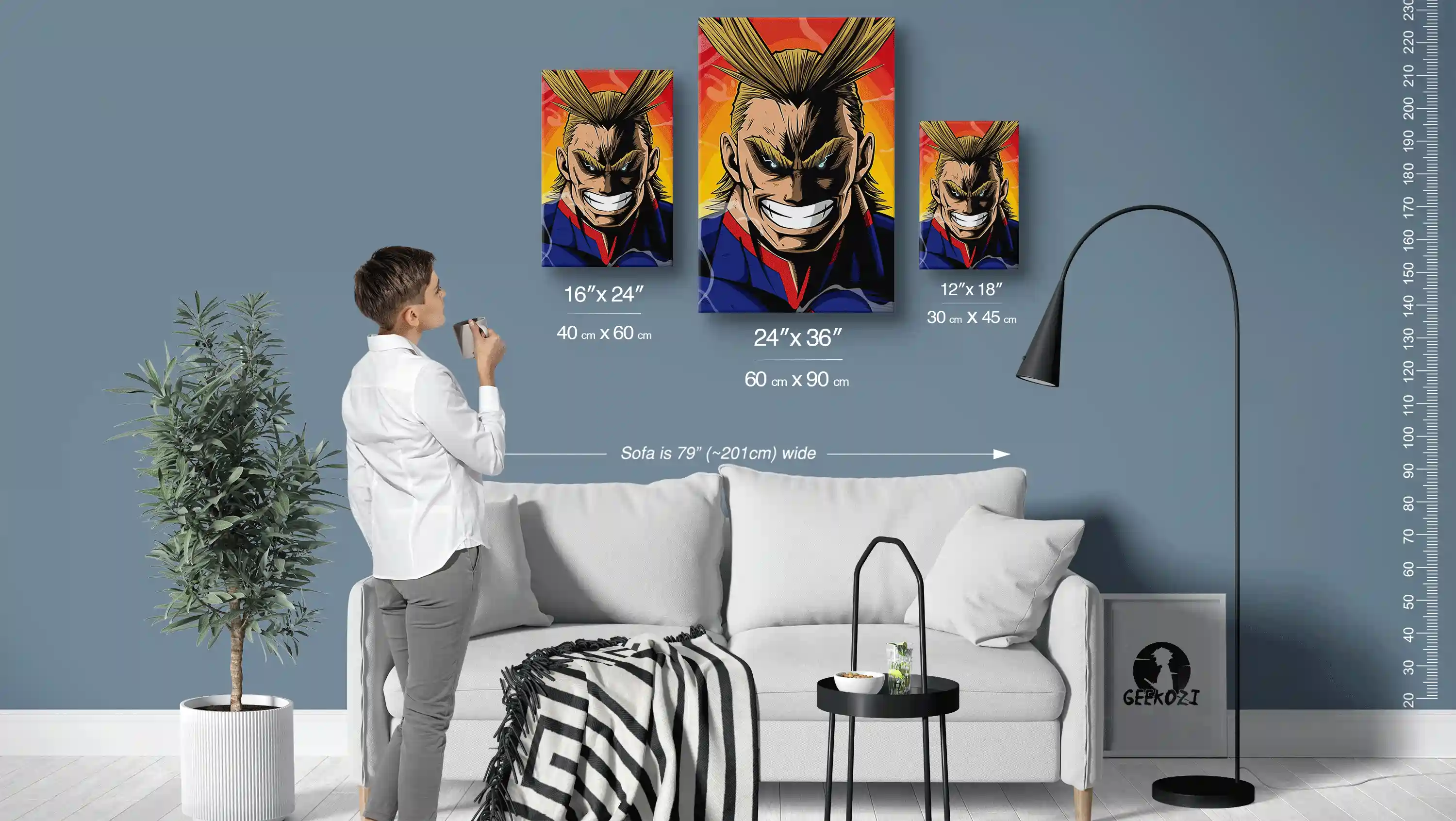 All Might My Hero Academia Size Guide Outstanding Metal Wall Poster