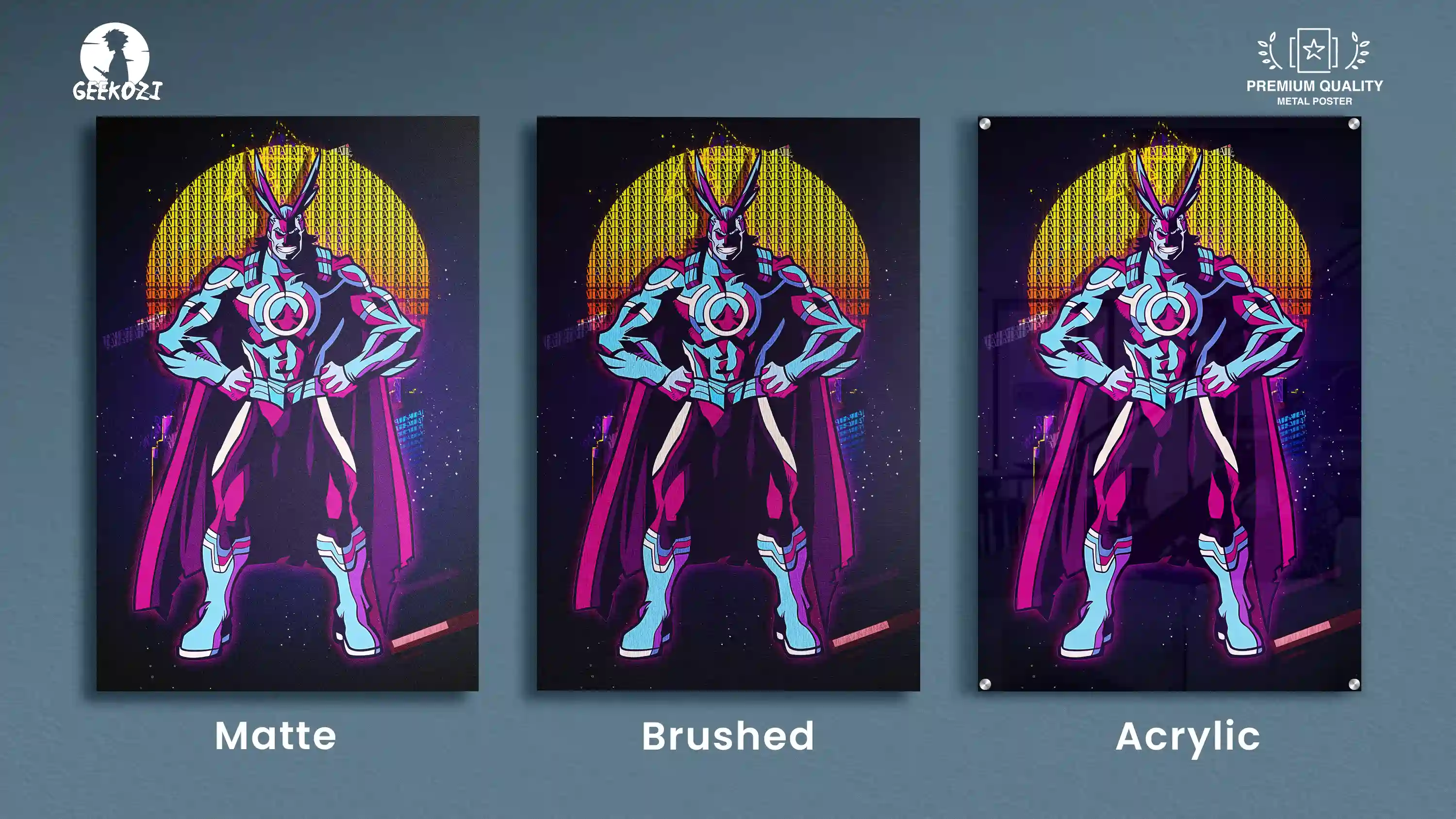 All Might My Hero Academia All Product Types Premium Metal Poster