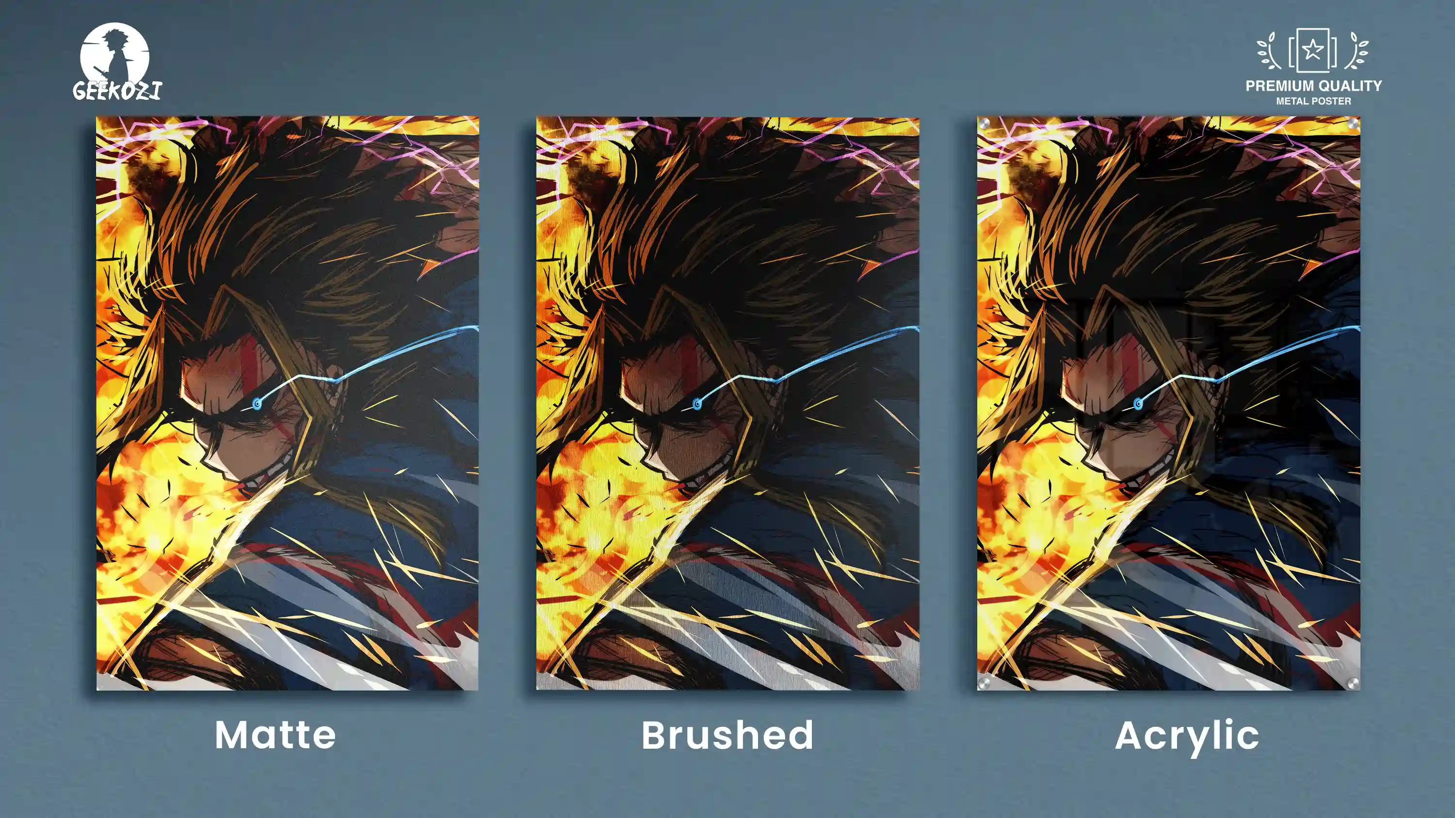 All Might My Hero Academia All Product Types Premium Printed Metal Poster