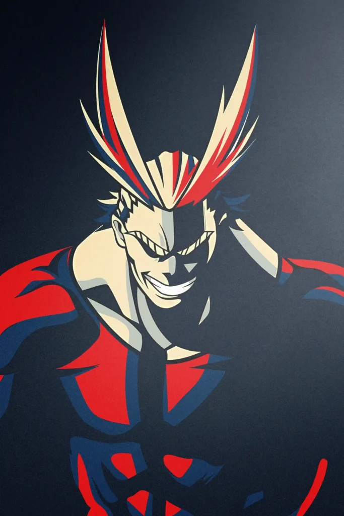 All Might My Hero Academia Original Image Stellar Metal Print Poster