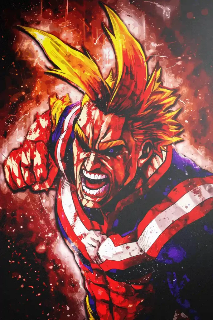 All Might My Hero Academia Original Image Stellar Metal Wall Poster