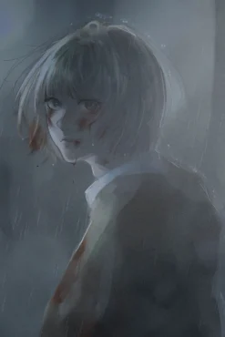 Armin Arlert Attack on Titan Ethereal Rain Reflection Unique Metal Poster
