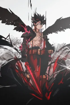 Asta Black Clover Gritty Determination Sword Stance Premium Metal Poster