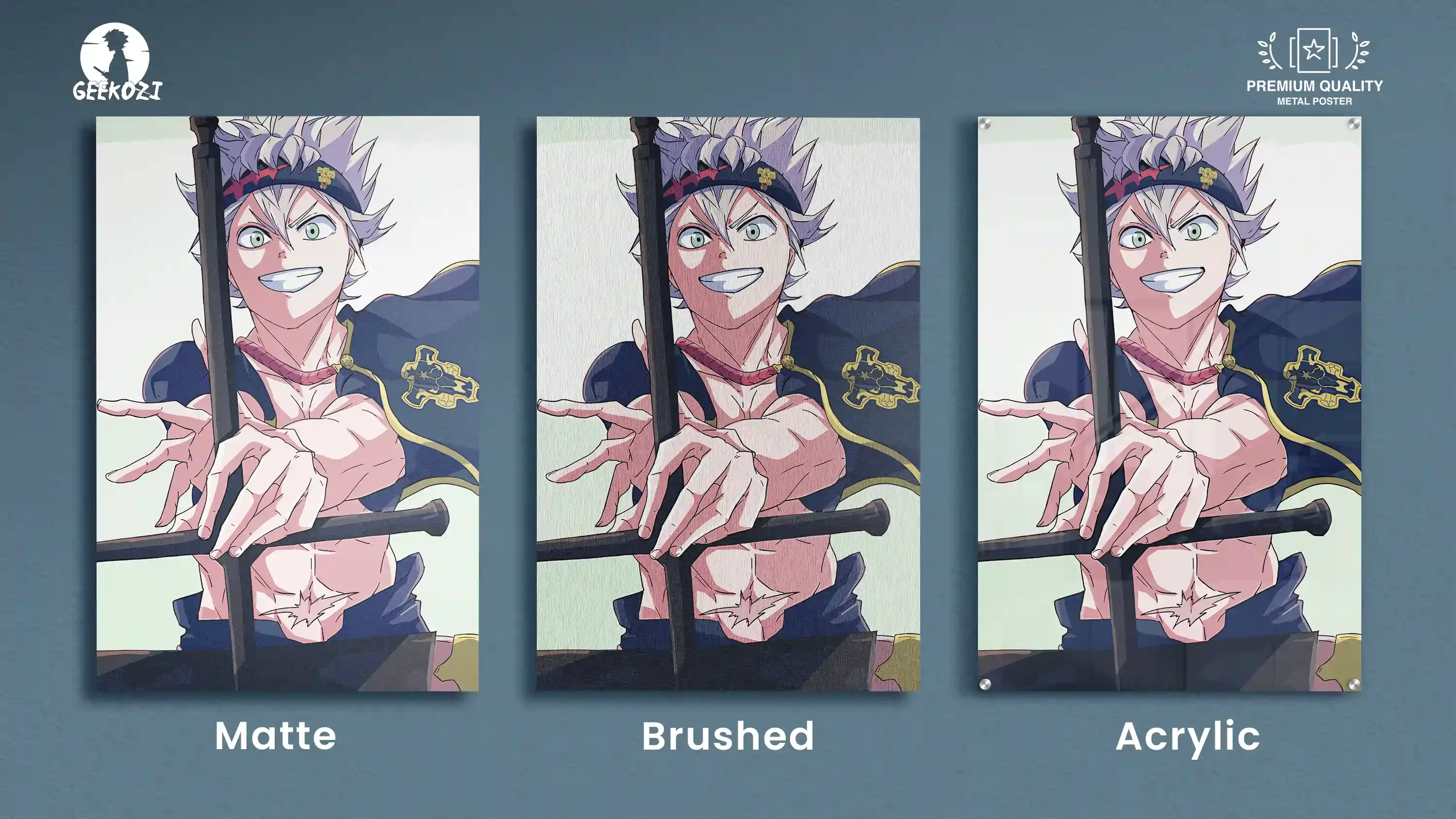 Asta Black Clover All Product Types Printed Metal Poster