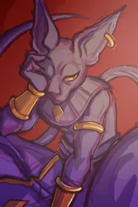 Beerus Dragon Ball Original Image Exclusive Metal Print