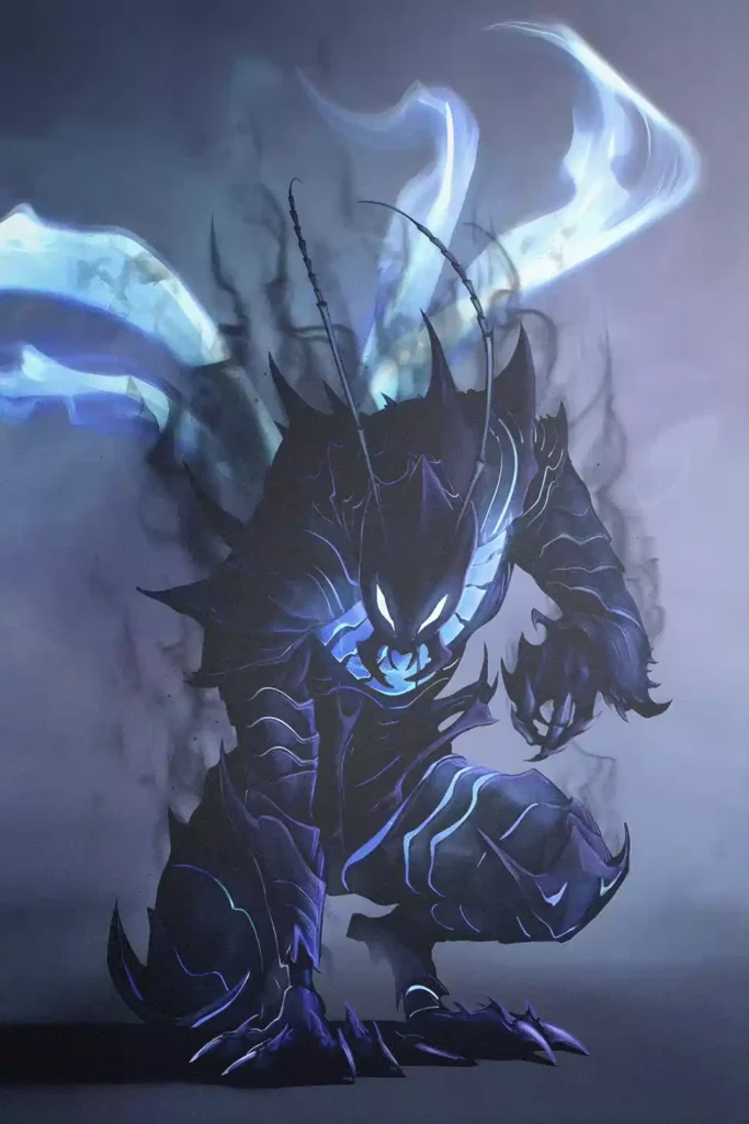 Beru anime metal poster artistic detail and visual story from Solo Leveling