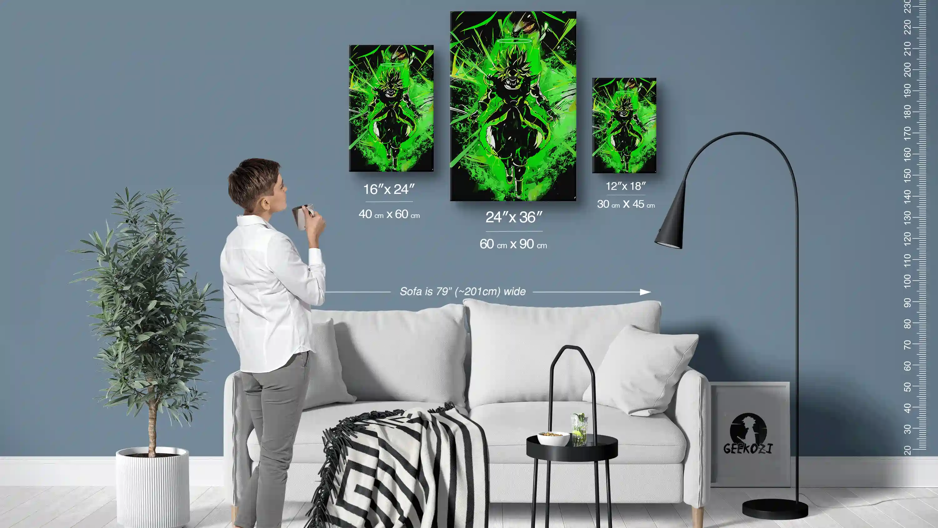 Broly Dragon Ball Size Guide Distinctive Printed Metal Wall Art
