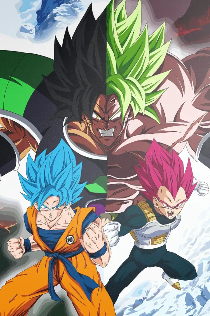 Broly Goku and Vegeta Dragon Ball Original Image Bespoke Metal Print Wall Art