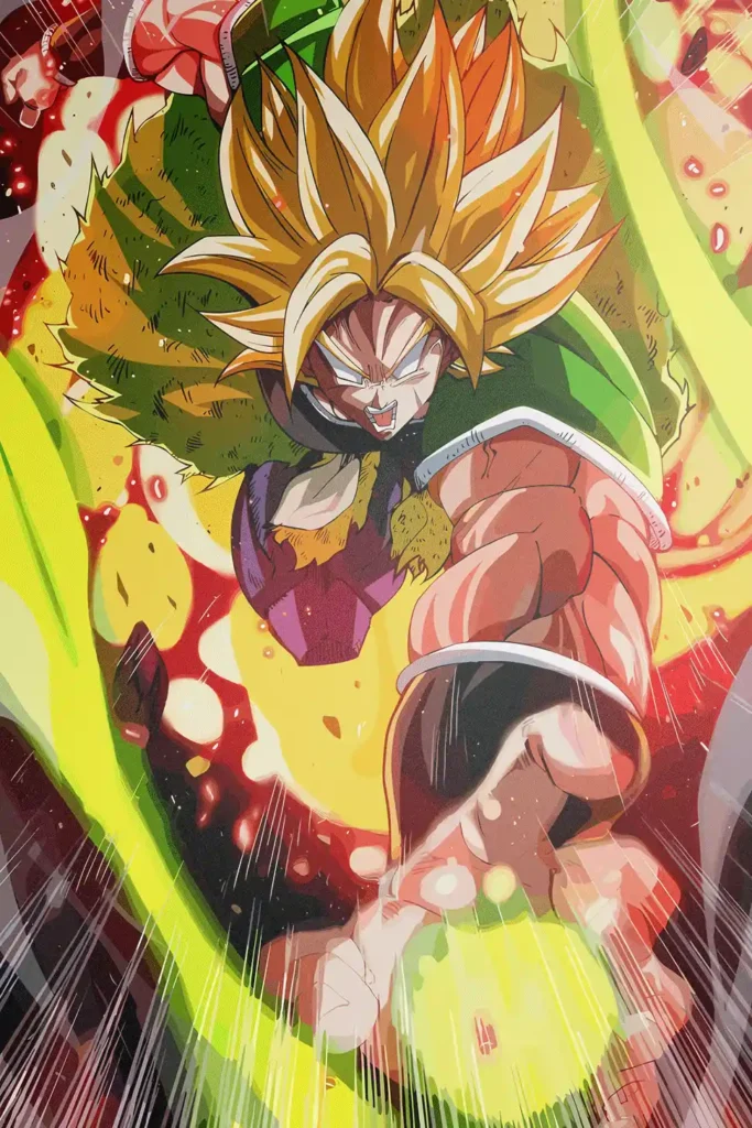Broly Legendary Super Saiyan Dragon Ball Original Image Aluminium Metal Poster
